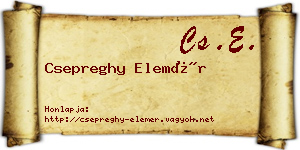 Csepreghy Elemér névjegykártya