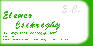 elemer csepreghy business card